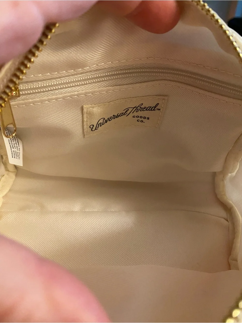 Universal Thread Quilted Cream Cosmetic Pouch